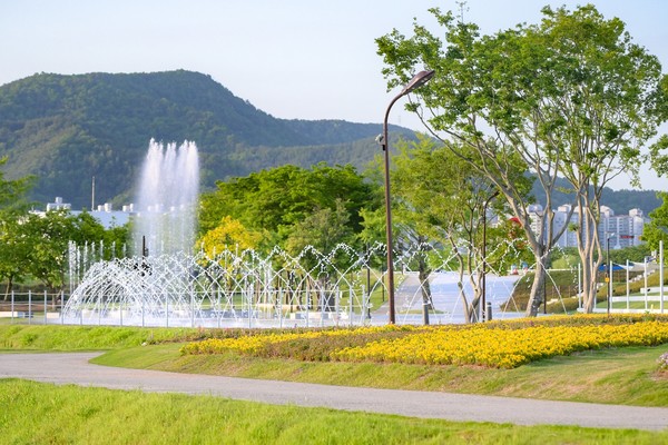 오천그린광장 분수. [순천시 제공]