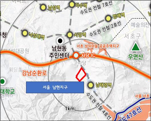 서울 남현 공공주택지구 위치. [국토교통부 제공]